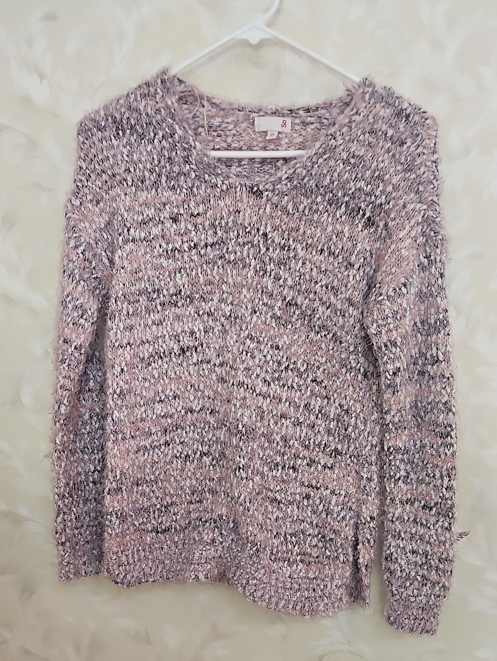 SO Marled Crewneck Sweater in Pink and Gray